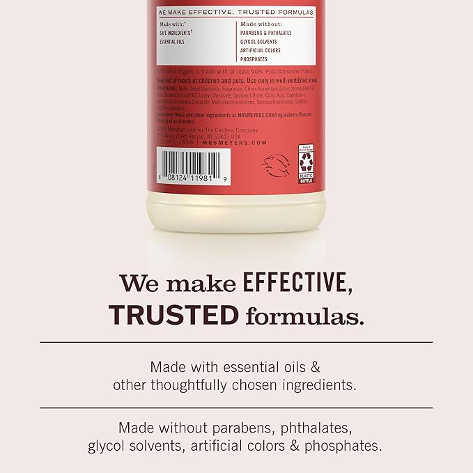 Mrs. MEYER'S CLEAN DAY Multi-Surface Everyday Cleaner, Tomato Vine Scent, 16 Fl Oz Bottle - 3 Pack