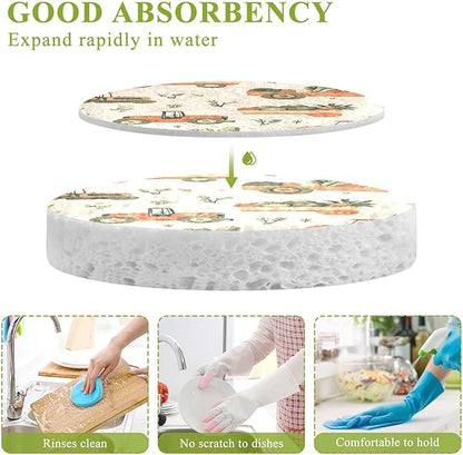 Vegetables Car Kitchen Scrub Sponges, Pop-up Kitchen Cleaning Sponges Reusable Dish Washing Sponges for Bathroom Household Cleaning 3 Pack - Non Scratch Scrubber