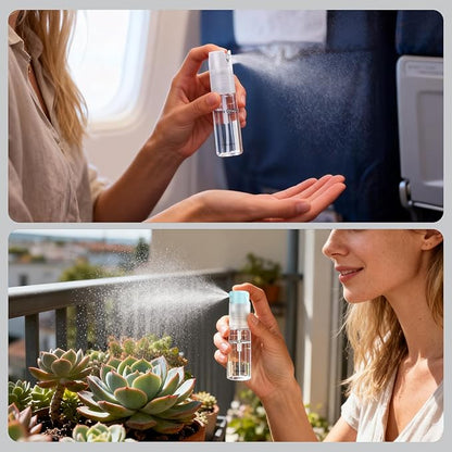 4 Pack Refillable Spray Bottle, Reversible Small Empty Spray Bottle with Fine Mist, Leak Proof - for Cleaning Solutions, Mosquito prevention, Face & Hair Mist - 4pk 0.68 OZ / 20 ML