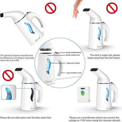Travel Size Steamer for Clothes,Handheld Garment Steamer for Hat,1lbs Lightly,40s Fast Heat-up,8 FT Power Cord,800W, Light Mini Steamer for Home, Office and Travel, White