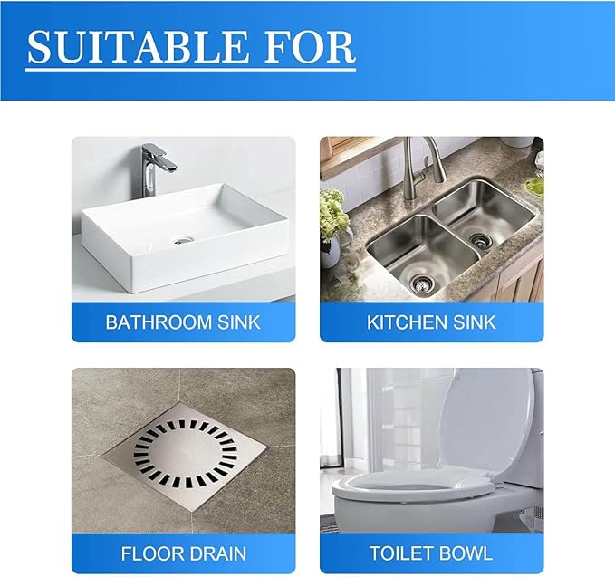 Powerful Pipe Dredging Agent, Pipeline Dredging Agent, Sink and Drain Cleaner for Kitchen and Toilet Pipelines, Pipe Drain Clog Remover (2PC)