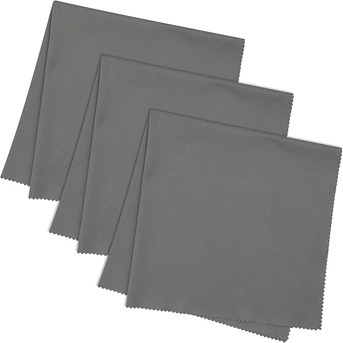 JUNRO 3-Pack 16x16 Inch Extra Large Lint-Free Microfiber Cleaning Cloths for Laptop, LCD TV, Computer Screen, Monitor, Tablet, Camera Lens, Glass, Telescope, iPhone, iPad, Other Delicate Surface