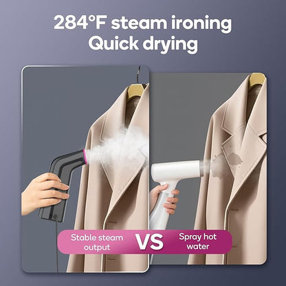 Mini Travel Steamer for Clothes,110-240V Portable Dual Voltage Steamer & Iron 2 In 1,Integrated 170ml Tank 25s Fast Heat,1.2lbs Travel Size Fabric Iron,Handheld Steaming Wrinkles Remover For Garments