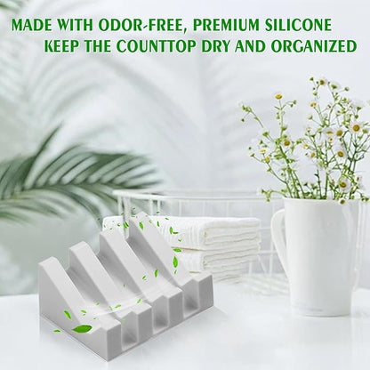 Soap Dish Holder for Shower with Suction Cup, Silicone Soap Holder & Saver Self-Draining Bar Soap Dish Keeps Soap Dry for Bathroom, Kitchen, Bathtub, Extends Soap Life (LightGrey-3Pack)