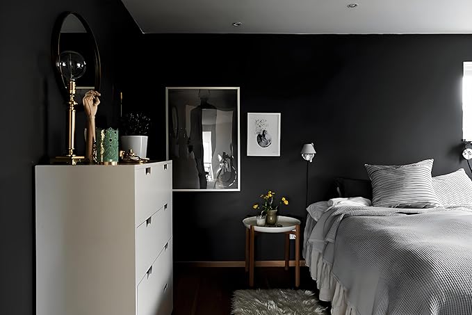 Safiyya Black Peel and Stick Wallpaper 984.2"x17.7" Removable Temporary Self Adhesive Contact Paper Waterproof Wallpaper for Walls Covering Vinyl Rolls