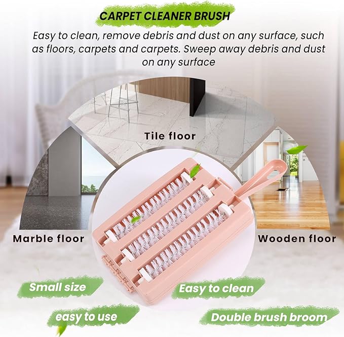 Carpet Cleaner Brush Sweeper Dirt Handheld Sofa Bed Pet Hair Debris Dirt Fur Roller Brush Household Cleaning Tool
