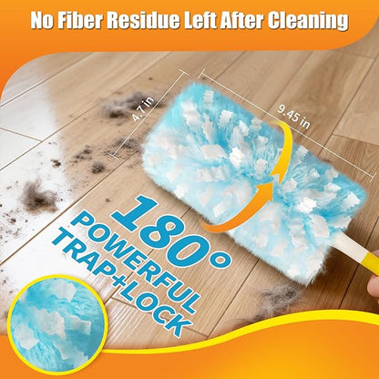 40 Count Duster Refills Compatible with Swiffer Duster, 180° Disposable Multi-Surface Microfiber Cleaning Dusters, Unscented