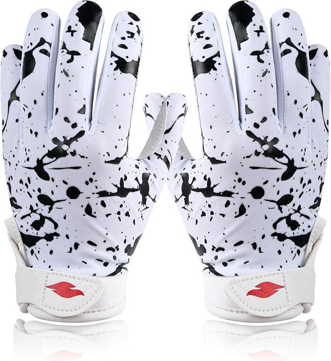 Kids Football Gloves Youth Enhanced Grip Silicone Wide Receiver Gloves