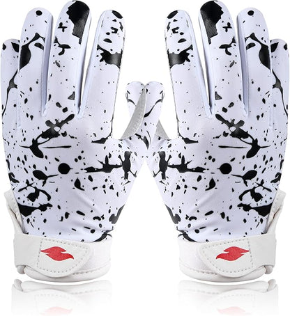 Kids Football Gloves Youth Enhanced Grip Silicone Wide Receiver Gloves
