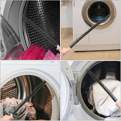 KALLORY Washer and Dryer Vent Cleaner Brush Set, 2pcs Long-Handle Flexible Cleaning Brushes for Dryer Ducts and Washing Machine Tubes, Multi-Purpose Household Appliance Cleaning Tool