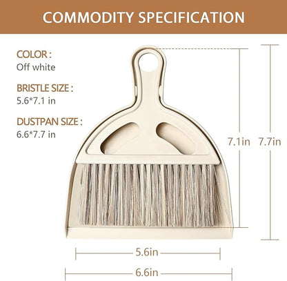Mini Broom and Small Dustpan Brush - Hand Broom and Dustpan Set, Mini Dust pan and Brush Set, Small Dust pan for Cat Litter, Kitchen, Tables, Countertops, Cars, etc.