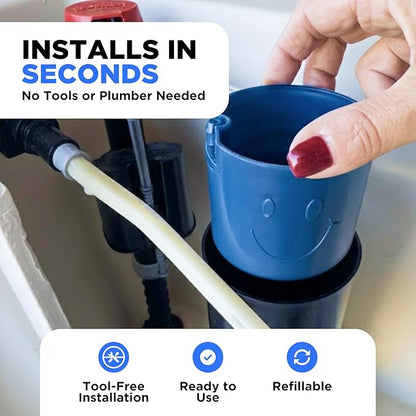 Happy Toilet Cleaner Deuce - Compatible w Kohler Toilets & Canister Flushing Systems - Automatic Toilet Bowl Cleaner - Easy to Install Toilet Tablet Holder, Self-Cleaning Toilet System