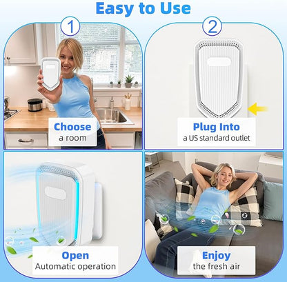 Air Ionizer Plug In-6Pack Negative Ion Air Purifiers Ionizer,Quiet Air Freshener Indoor Portable Cleaner,Wall Plug In Negative Air Purifier for Home,Bedroom,Office,Odor Reducer Pets,Smoke Smell