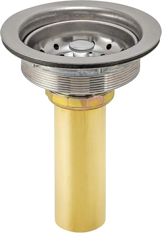 EZ-FLO Kitchen Sink Strainer with Tailpiece, Fits 3-1/2 to 4 Inch Openings, Stainless Steel, 30008