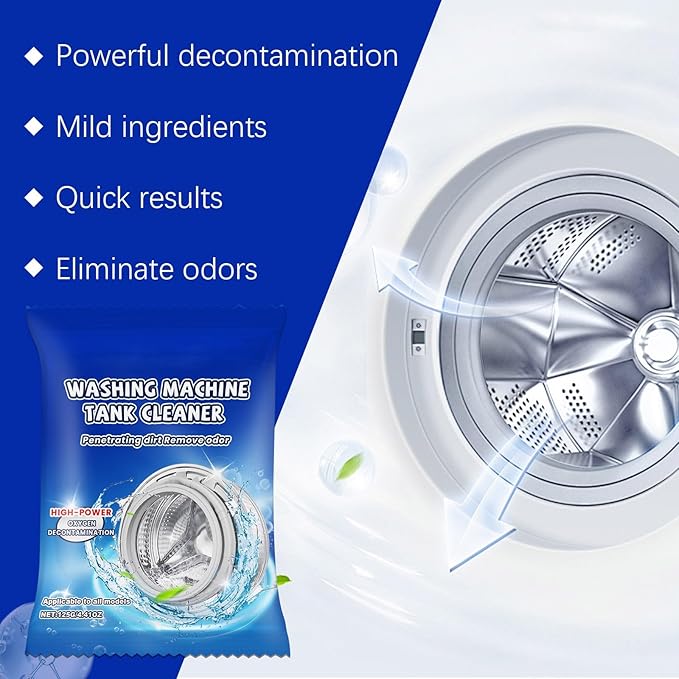 Washing Machine Tank Cleaner - Washer Machine Cleaner Powder for Front Loader & Top Load Washer, Septic Safe Deep Cleaning Residue & Odor Eliminator (1, 1pc)