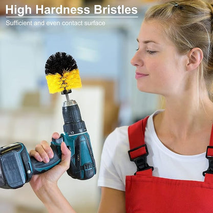 Remerry Drill Brush Nylon Drill Brush Attachment Electric Power Scrubber Scrub Attachment Multi Purpose Cleaning Supplies for Bathroom Surfaces Tub Grout Shower Kitchen Tile Auto Car