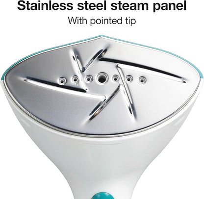 Proctor Silex Dual Mode Handheld Garment Steamer for Clothes, Ready in 25 Seconds for 15 Minutes of Continuous Use, Portable and Lightweight, Vacation Essentials, 1200 Watts, 300 ml Water Tank, Blue