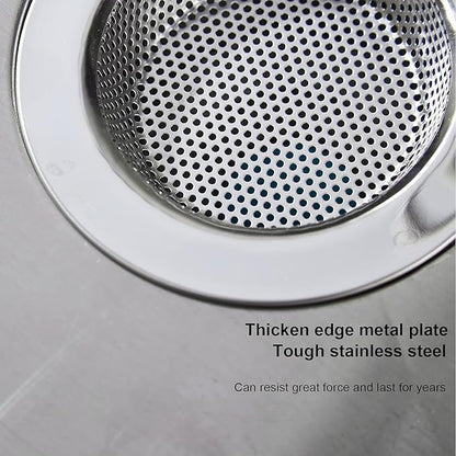 LASSHSWA Kitchen Sink Strainer Stainless Steel, Kitchen Sink Drain Strainer，Sink Strainers for Kitchen Sinks with Large Wide Rim 4.5" Diameter (4 Pack)