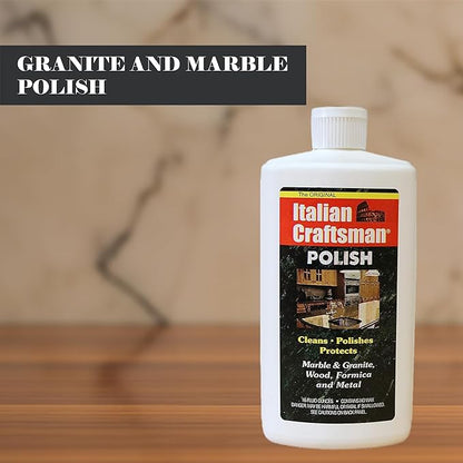 Granite and Marble Polish - Cleans and Protects - Italian Craftsman 16 oz
