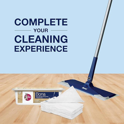 Bona Hardwood Floor Disposable Wet Cleaning Pads - 12 cleaning pads per pack - unscented - Use with Bona Mops - Residue-Free Floor Cleaning Solution for Wood Floors