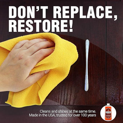 Milsek Furniture Polish and Wood Cleaner with Cinnamon Raspberry Scent - for Home and Household from Hardwood Floors to Kitchen Cabinets - 12 Fl Oz (Pack of 2) with Microfiber Towel