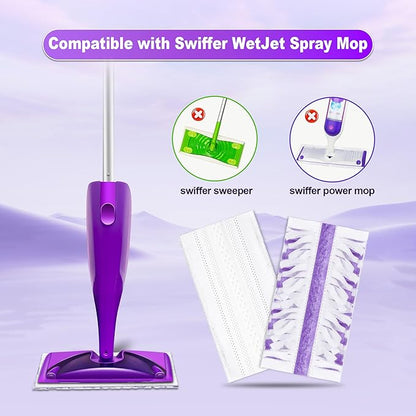 8 Count Mopping Pads Refills Compatible with Swiffer WetJet, Disposable Multi Surface Floor Cleaning Spray Mop Refill Pads, Multi-Layer Wet Dry Use for Hardwood Floor