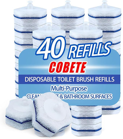 Compatible with Clorox Toilet Wand – Disposable Toilet Brush Head Refills (40 Count)