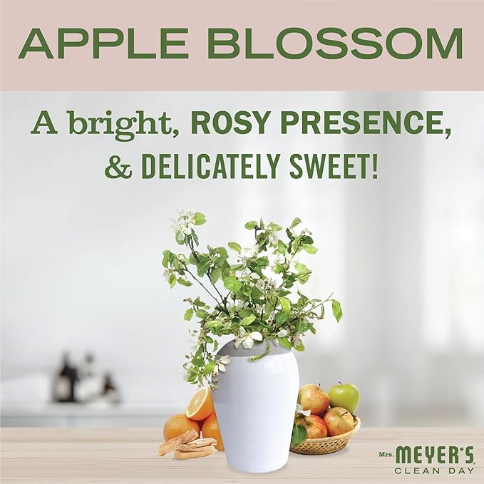 MRS. MEYER'S CLEAN DAY Vinegar Gel Cleaning Spray, Bathroom Use, No-Rinse Formula, Apple Blossom, 16 Fl Oz, (Pack of 2)