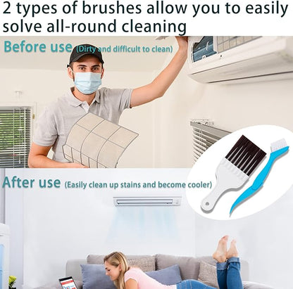 5 Pcs Air Conditioner Fin Cleaner Set 3 Different Ac Fin Comb Condenser Fin Straightener,2 Different Brush Condenser Ac Coil Cleaner Air Refrigerator Fin Cleaner Evaporator Radiator Repair Clean Tool