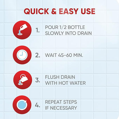 Drano Balance Drain Clog Remover and Cleaner, Non-Corrosive Formula, Safe on All Pipes and Septic Tanks, Formulated Using Only Essential Ingredients, 32 Fl Oz (Pack of 2)