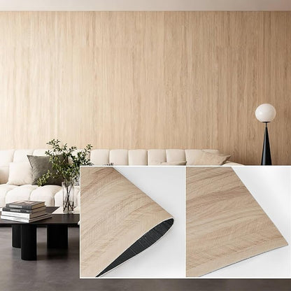 3D Wall Panels Peel and Stick – 23.82"x110" PVC Faux Travertine Texture, Self Adhesive Waterproof Wall Covering, DIY Accent Wall, Sofa Background Backsplash & Modern Home Decor, Covers 18 sq.ft