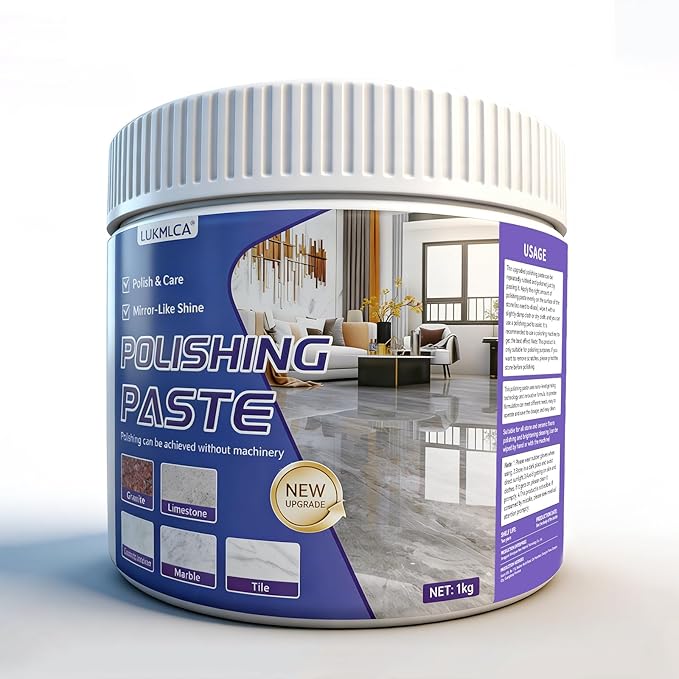 Marble Polishing Paste, Polish & Clean 2 in 1 - No Machine Needed | Granite Polishing Kit, Quartz Cleaner Countertop, Suitable for Marble, Granite, Quartz - Restores & Enhances Shine (1 kg)