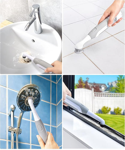 kHelfer KH6A Replacement Grout Brush, Small Cordless Grout Cleaning Brush with 5 Replacement Brushes for Tile, Bathroom, Crevice, Corners, Bathtub, Kitchen