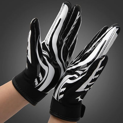 Kids Football Gloves Youth Enhanced Grip Silicone Wide Receiver Gloves