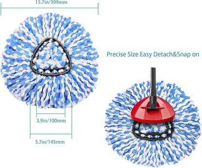 4 Pack Spin Mop Replacement Heads Compatible with O Cedar EasyWring Spin Mop,Microfiber Spin Mop Refills, Easy Cleaning Floor Mop Head Replacement