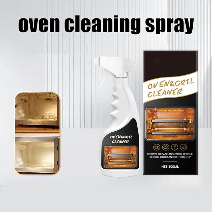 Baking Oven Cleaning Spray, With Powerful Stain Removal, 300ml, Kitchen Degreaser Spray, Microwave Grease Remover, Heavy-Duty Oven Cleaner, For Homeowners Families Renters Microwave Grill Stove