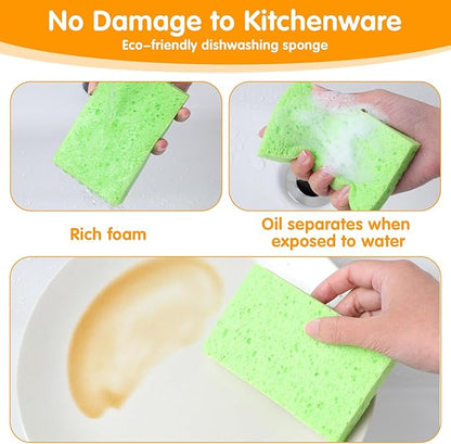 12 PCS Compressed Kitchen Sponges, Colorful Kitchen Sponges Cleaning Scrub Colored Sponge for Dish Washing, Bathroom, Cars, Cut-Outs DIY