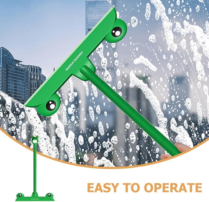 Cartoon Frog Glass Squeegee Shower Scraper, Home Window and Mirror Cleaner, Bathroom Shower Screen Wiper for Glass Doors