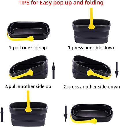Yocada Collapsible Plastic Bucket Mop Bucket 10L (2.6Gallon) Cleaning Washing Basket for Sponge&Flat&Cotton Mop Cleaning Washing