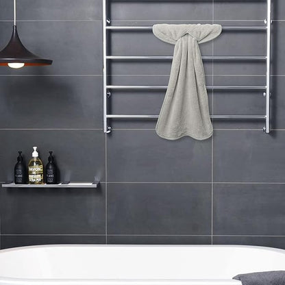 R HORSE 4Pcs Grey Hand Towels with Hanging Loops, Absorbent Coral Fleece Gray Kitchen Cleaning Dishcloth Soft Thick Oven Dish Cloth Dry Hanging Hand Towel for Kitchen Bathroom