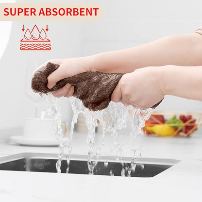 Kitinjoy 100% Cotton Waffle Weave Kitchen Hand Towels (13 X 28 Inches, Coffee), 4-Pack Super Soft and Absorbent Dish Towel for Drying Dishes