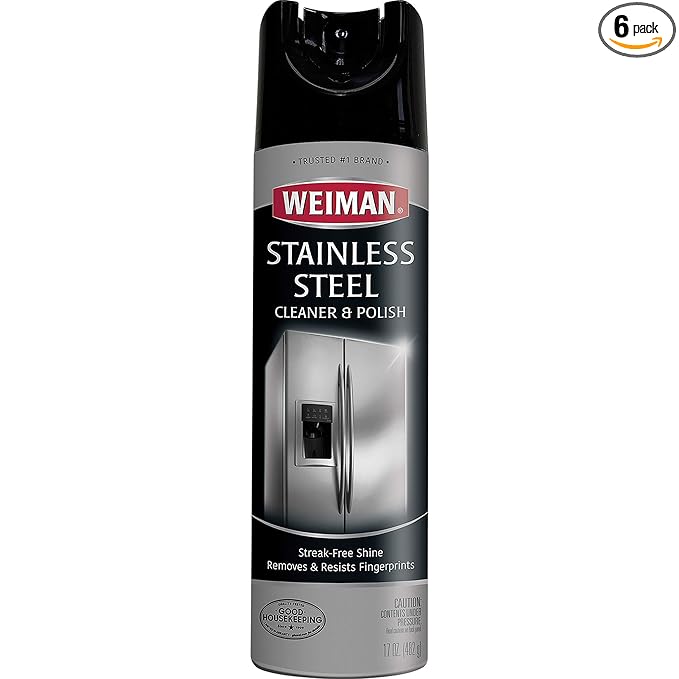 Weiman Stainless Steel Cleaner & Polish Aerosol 17 oz - 6 Pack