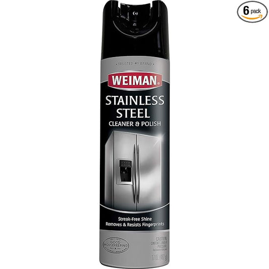 Weiman Stainless Steel Cleaner & Polish Aerosol 17 oz - 6 Pack