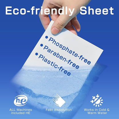 Soulink Laundry Detergent Sheets, 480 Loads (2 Pack) - Eco-Friendly, Plant-Based, Hypoallergenic, No Plastic Jug, Fresh Linen Scent