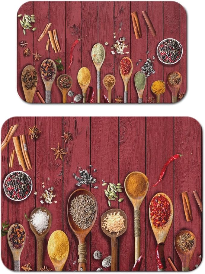 Dish Drying Mat for Kitchen Counter 2 Pack with Non-Slip Rubber Backing - Heat-Resistant Absorbent Coffee Bar Mat, Dish Rack Mat, Seasonings Dish Drying Mats 18x24+19.5x12 inch
