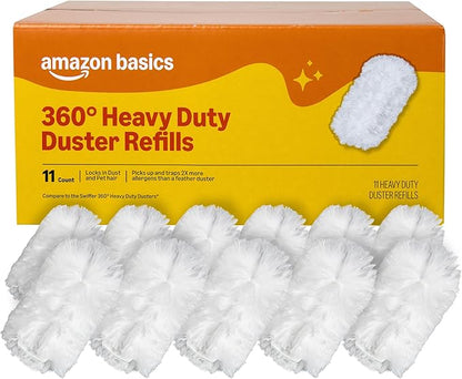 Amazon Basics 360° Heavy Duty Duster Refills, Picks up and Traps 2X More Allergens, 11 Count, Pack of 1