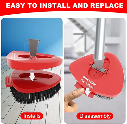 Upgrade Scrub Brush Replacement Head Compatible with O Cedar EasyWring 1 Tank Spin Mop, Mop Replace Head Brush,Scrubber Floor Cleaning Brush,More Layers of Bristles for Bathroom, Deck, Tile, Kitchen