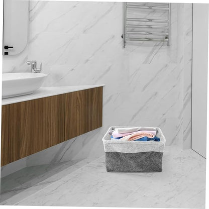 Felt Woven Basket for Laundry Large Foldable Bathroom Closet Hanger Space-saving Organizer
