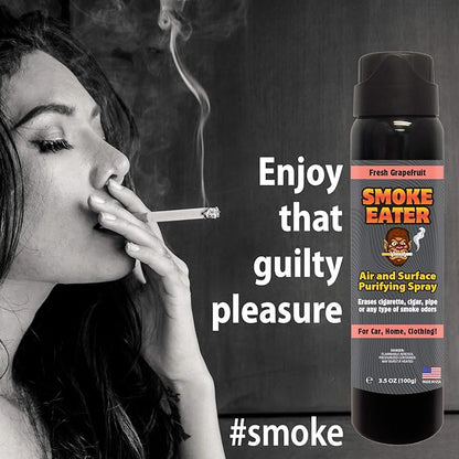 Smoke Eater Odor Eliminator Aerosol Spray, Lavender Chamomile, 3.5 oz — Tea Tree Oil Breaks Down Smoke at the Molecular Level