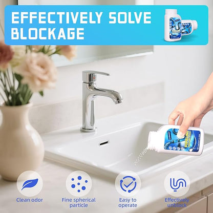 Pipeline Dredging Agent, Powerful Drain Cleaner Agent, Kitchen Unblocker, Sink and Drain Cleaner Powder for Kitchen Toilet Pipeline Quick Cleaning Tool